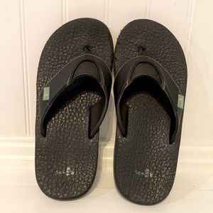 Boys Sanuk Root Beer Cozy Flip-Flop (Size 4-5)